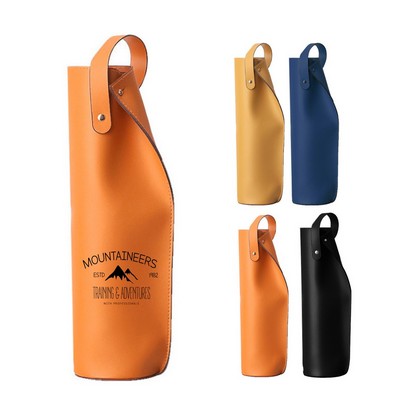 Leather Single Wine Bottle Carrier Bag