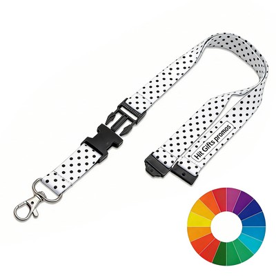 3/4" Polyester Lanyard w/ Lobster Claw & Buckle Release