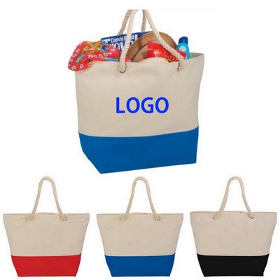 Durable Canvas Tote Bag With Sturdy Rope Handles