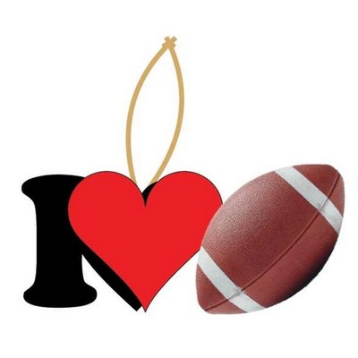 I Love Football Promotional Ornament w/ Black Back (8 Square Inch)