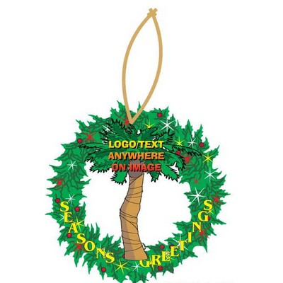 Palm Tree Executive Wreath Ornament w/ Mirrored Back (12 Square Inch)