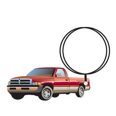 Red Pick Up Truck Executive Keychain w/Mirrored Back (8 Square Inch)
