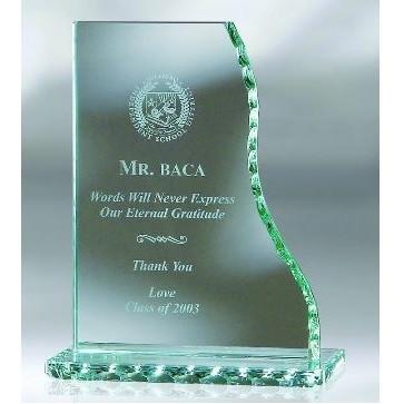 Small Pearl Edge Jade Glass Vertical Wave Award