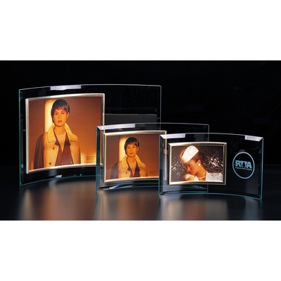 Horizontal Curved Glass Picture Frame (5"x3½" Photo)
