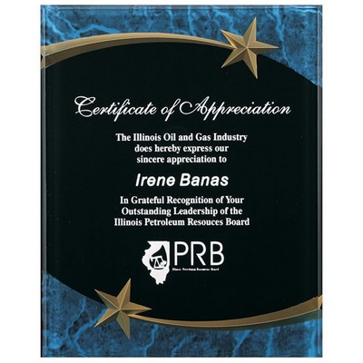 Blue Marble Star Plaque Award (7"x9")