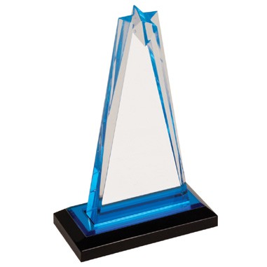 7 1/4" Star Acrylic Award with Blue Accent (Screen printed)
