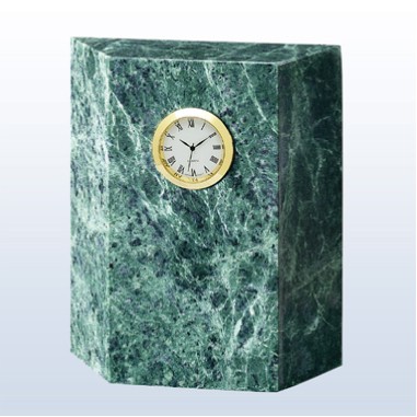 Green Marble Block Clock (LASER ENGRAVE)