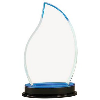Blue Reflective Flame Impress Acrylic Award - 9 1/4"
