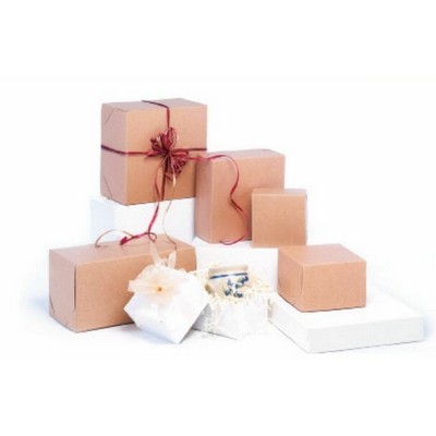 White Gloss or Brown Kraft 2 Piece Lock Corner Box (9"x9"x9")