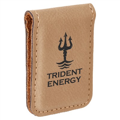 Money Clip, Laserable Leatherette
