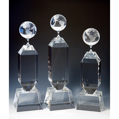 Globe Optical Crystal Award/Trophy 11"H - Variant A