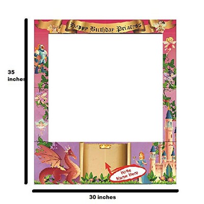 Birthday Princess Themed Party Photo Frame Prop, 35 X 30"