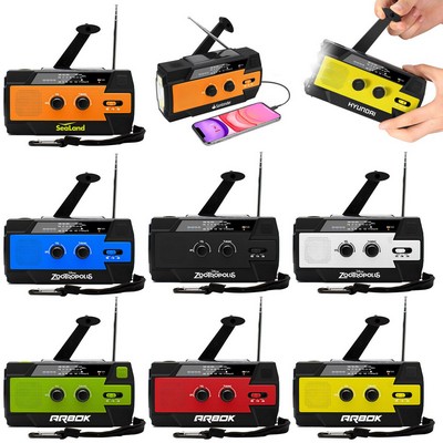 ResQ Emergency Hand Crank Radio – 4000mAh Power Bank, Solar, 1W Flashlight & Motion Sensor Lamp