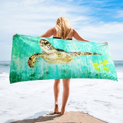 25"x 50" Sublimated Microfiber Terry Beach Towel