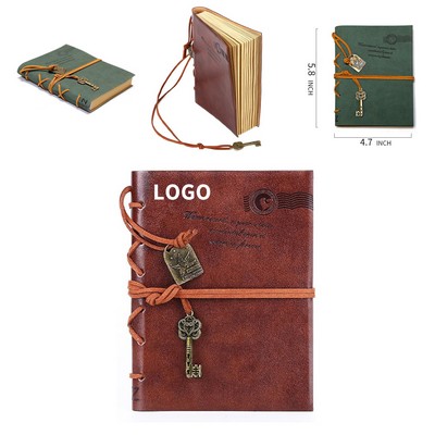 160 Sheets 320 Pages 5" Blank Paper Leather Writing Journal Notebook