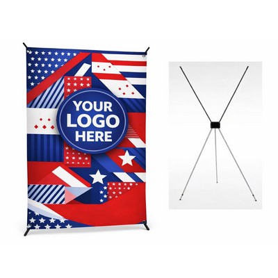 Mini Table Top Spring X Retractable Banner 9.5"x16.5" Single Sided