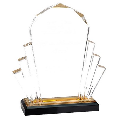 Gold Faceted Impress Acrylic Award 9"