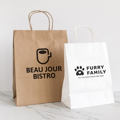 10 X 13" Custom Twisted Handle Paper Shopping Bags