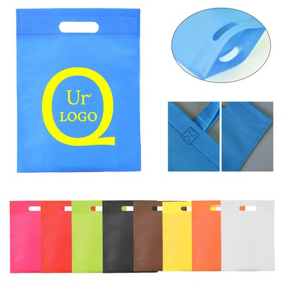 13.78 x 17.72" Heat Sealed Non-Woven Cutout Handle Bag