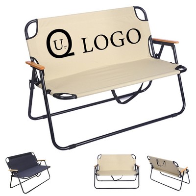 Portable 2-Person Folding Chair w/ Wide Seat