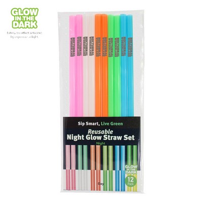 Nite Glow Reusable Straw - 12 Pack