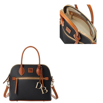 Dooney & Bourke Black Pebble Grain Domed Satchel Bag