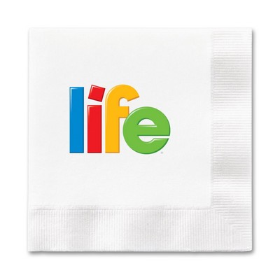 3 Ply White Beverage Napkin, Digital, FSC® Certified