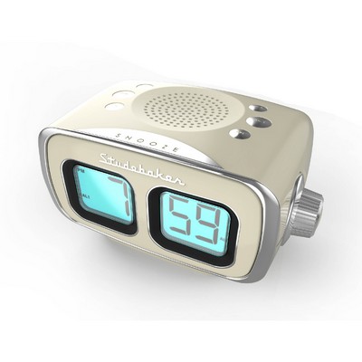 Studebaker Retro Digital Bluetooth Am/Fm Clock Radio - Cream White/Red