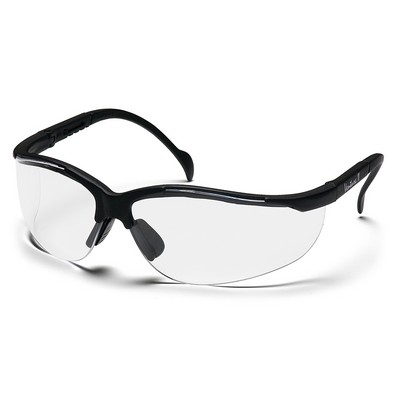 Venture II Safety Reader Glasses, Black Frame with Clear H2X Anti-Fog Lens