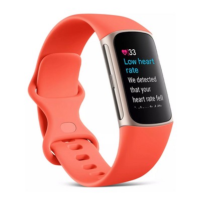 Fitbit Charge 6 Fitness Tracker Coral/Champagne Gold Aluminum