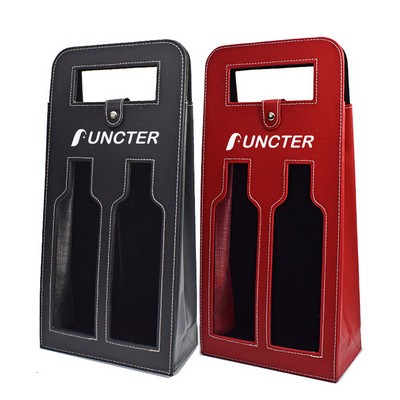 PU Leather Wine Bottle Protector Bag
