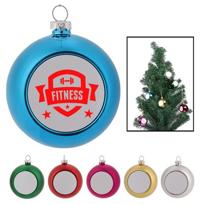 2.4" Photo Plastic Christmas Hanging Ball Ornaments
