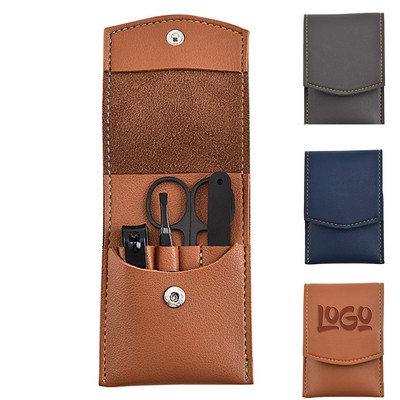 4Pcs Manicure Set w/ PU Leather Bag