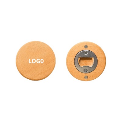 Wooden Round Beer Bottle Opener