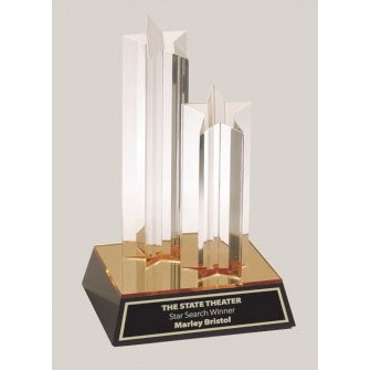 11" Triple Star Column Acrylic Award
