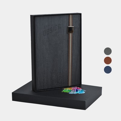 TiTUS® Melange PU Leather A5 Executive Notebook — Elastic Band & Gift Box