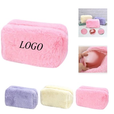 Fur Cosmetic Bag Large Capacity Fluffy Portable Makeup Organizer