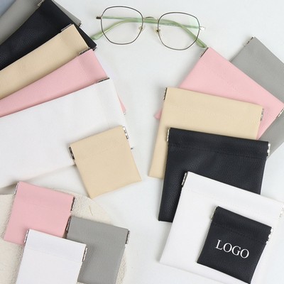 Compact PU Faux Leather Jewelry Pouch