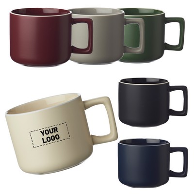 Stylish White Rim Ceramic Mug, 11 oz.