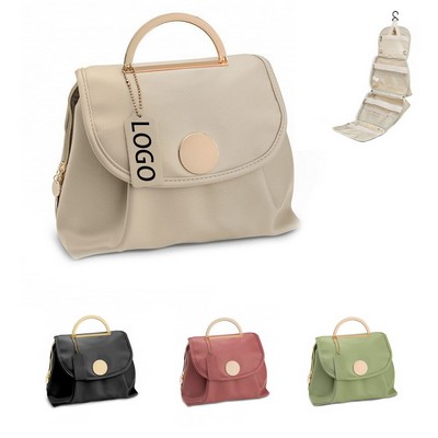 Leather Strap Hook Storage Toiletries Travel Bag