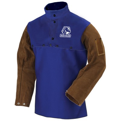 Black Stallion FRB9-21CS/BS 9 OZ FR AND SIDE SPLIT COWHIDE HYBRID CAPE SLEEVE