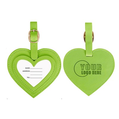PU Heart Shape Luggage Tag With Adjustable Strap