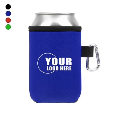 12 OZ.Neoprene Can Sleeve w/Carabiner