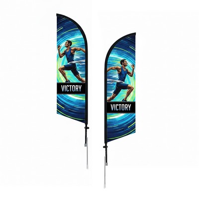 11' Double Sided Feather Flag Kit With Spike Base