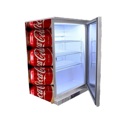 130L Stainless Steel Glass Door Refrigerator