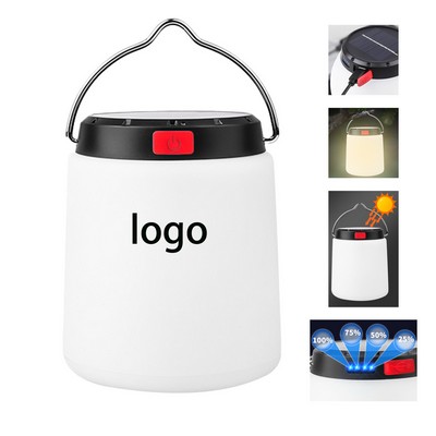 Solar-Powered Cylindrical Camping Lantern