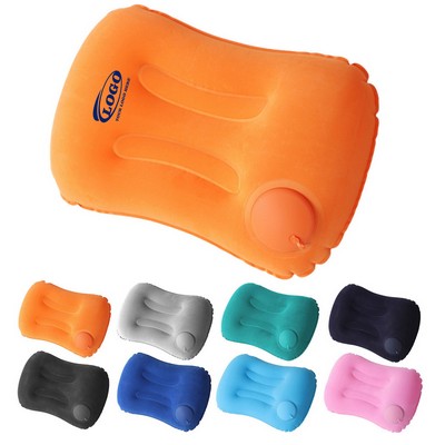 Flocked Inflatable Travel Pillow