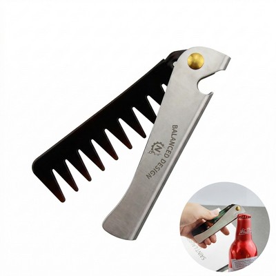 Stainless Steel Folding Comb With Bottle Opener