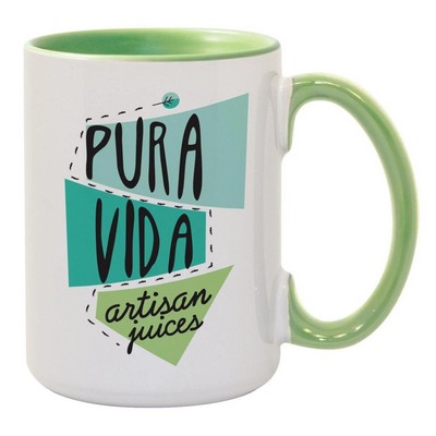 15 oz. Ceramic Mug Inner/Handle Light Green - Orca