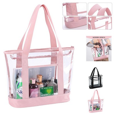 Transparent Clear Tote Bag Zipper Closure